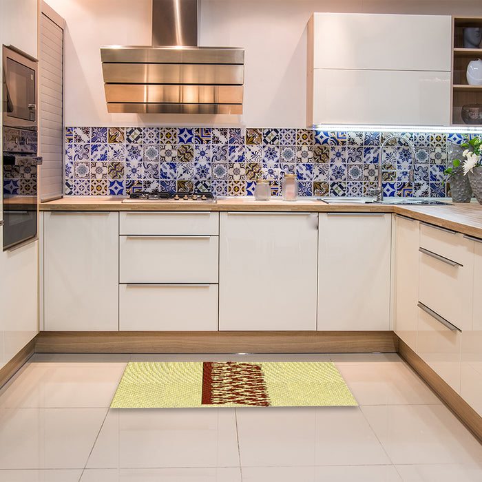 Patterned Sun Yellow Rug in a Kitchen, pat611yw