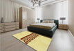 Patterned Sun Yellow Rug in a Bedroom, pat611yw