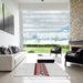Square Patterned Off-White Novelty Rug in a Living Room, pat611