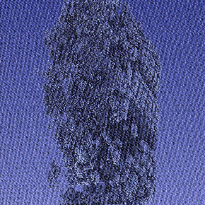 Patterned Denim Dark Blue Rug, pat612blu