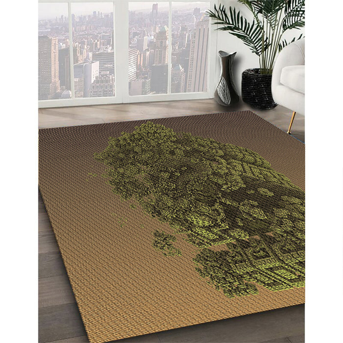 Machine Washable Transitional Light Brown Rug in a Family Room, wshpat612brn