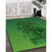 Patterned Deep Emerald Green Rug in Family Room, pat612grn