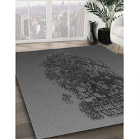 Patterned Platinum Gray Rug, pat612gry