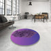 Round Patterned Bright Purple Rug in a Office, pat612pur