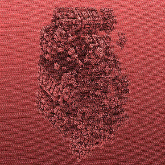 Round Patterned Tomato Red Rug, pat612rd