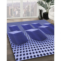 Patterned Sky Blue Rug, pat613blu