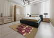 Patterned Bronze Brown Rug in a Bedroom, pat613brn