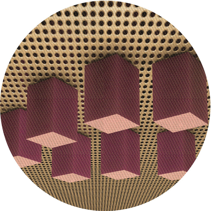 Square Patterned Bronze Brown Rug, pat613brn