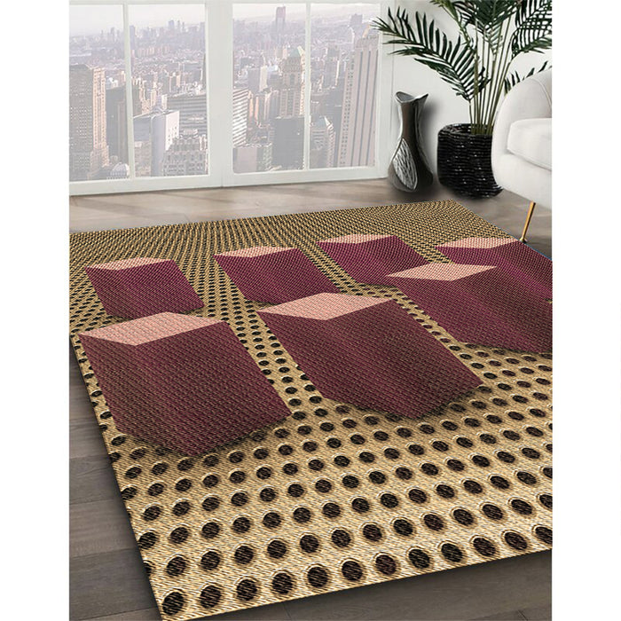 Machine Washable Transitional Bronze Brown Rug in a Family Room, wshpat613brn
