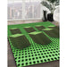 Machine Washable Transitional Dark Forest Green Rug in a Family Room, wshpat613grn