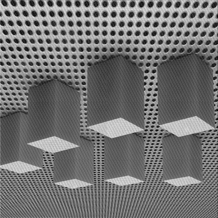 Round Patterned Dark Gray Rug, pat613gry