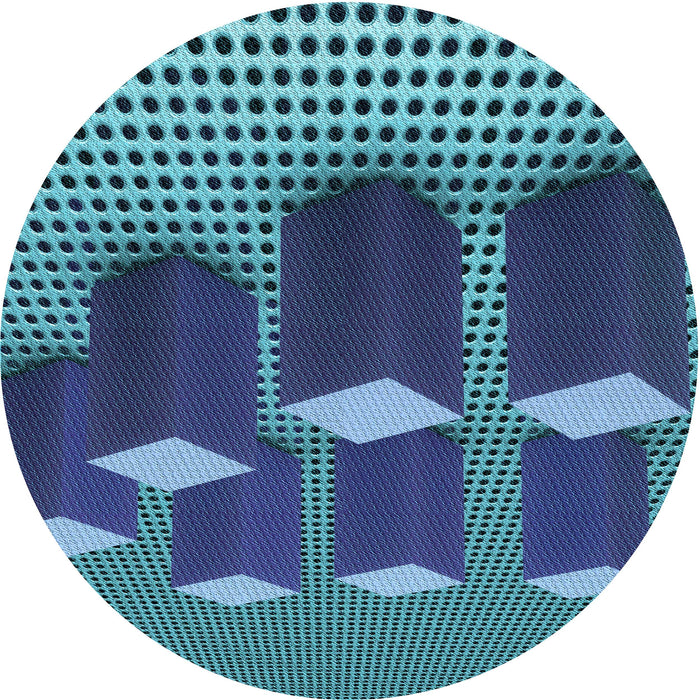 Square Machine Washable Transitional Blue Turquoise Green Rug in a Living Room, wshpat613lblu