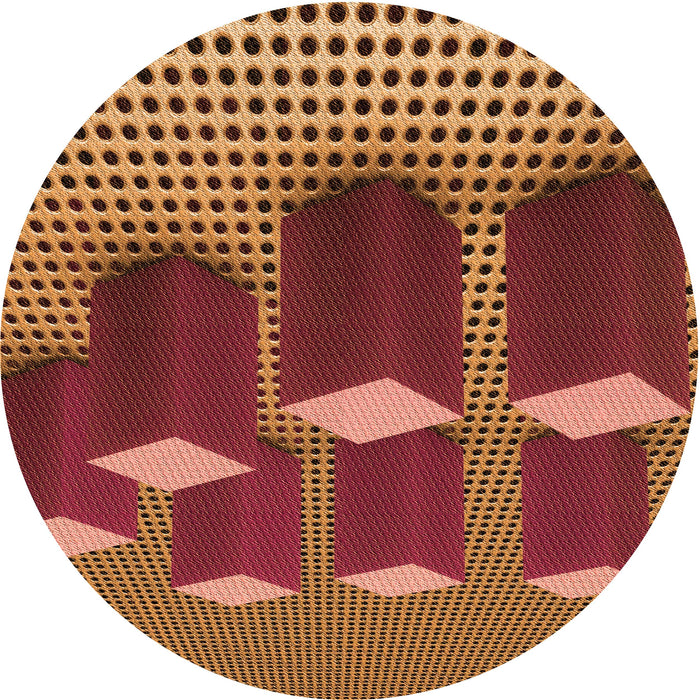 Square Patterned Orange Rug, pat613org