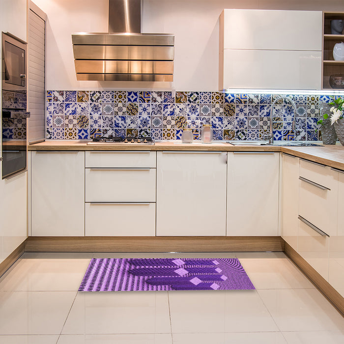 Patterned Purple Rug in a Kitchen, pat613pur