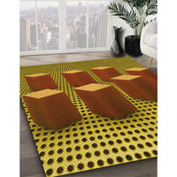 Patterned Saffron Red Rug, pat613yw