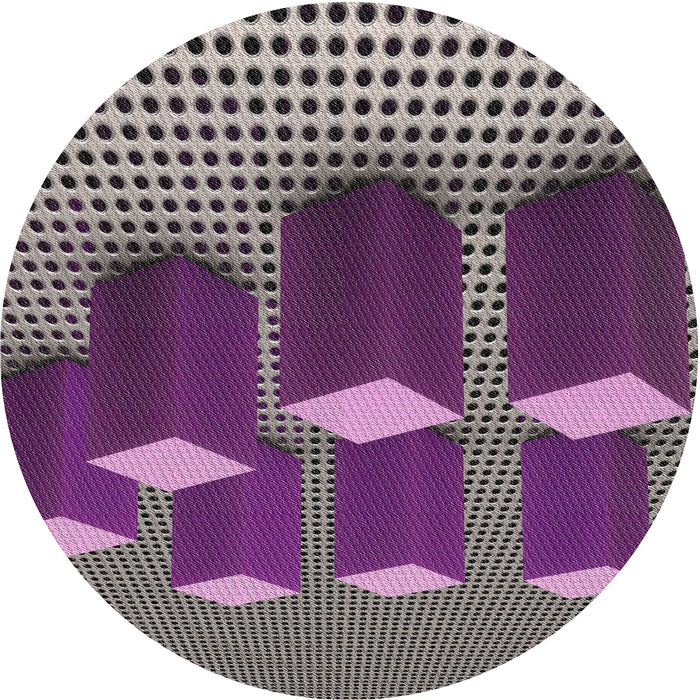 Sideview of Patterned Plum Purple Novelty Rug, pat613