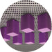 Sideview of Patterned Plum Purple Novelty Rug, pat613