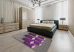 Machine Washable Transitional Plum Velvet Purple Rug in a Bedroom, wshpat613