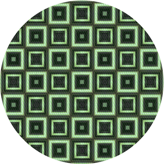 Square Patterned Green Rug, pat614grn