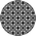 Square Patterned Dark Gray Rug, pat614gry