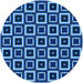 Square Machine Washable Transitional Blueberry Blue Rug in a Living Room, wshpat614lblu