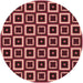 Square Patterned Burgundy Red Rug, pat614org