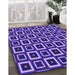 Machine Washable Transitional Cobalt Blue Rug in a Family Room, wshpat614pur