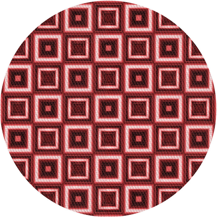 Square Machine Washable Transitional Cranberry Red Rug in a Living Room, wshpat614rd