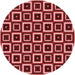 Square Machine Washable Transitional Cranberry Red Rug in a Living Room, wshpat614rd