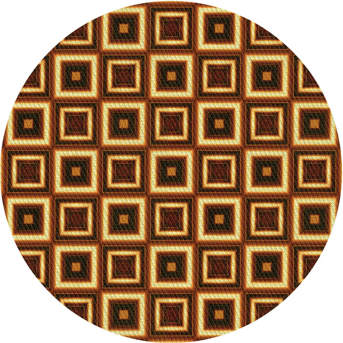 Square Patterned Orange Rug, pat614yw