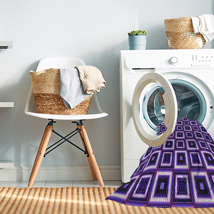 Machine Washable Transitional Lilac Purple Rug in a Washing Machine, wshpat614