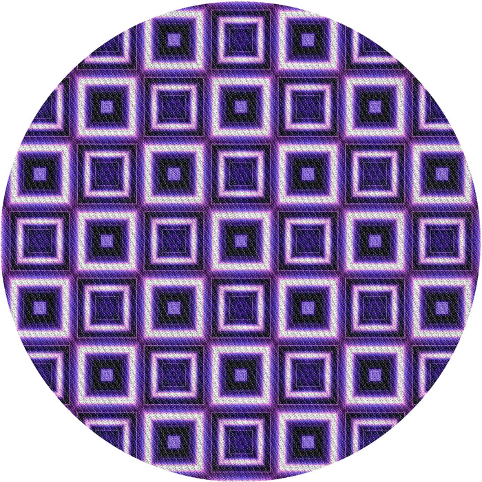 Sideview of Patterned Lilac Purple Modern Rug, pat614