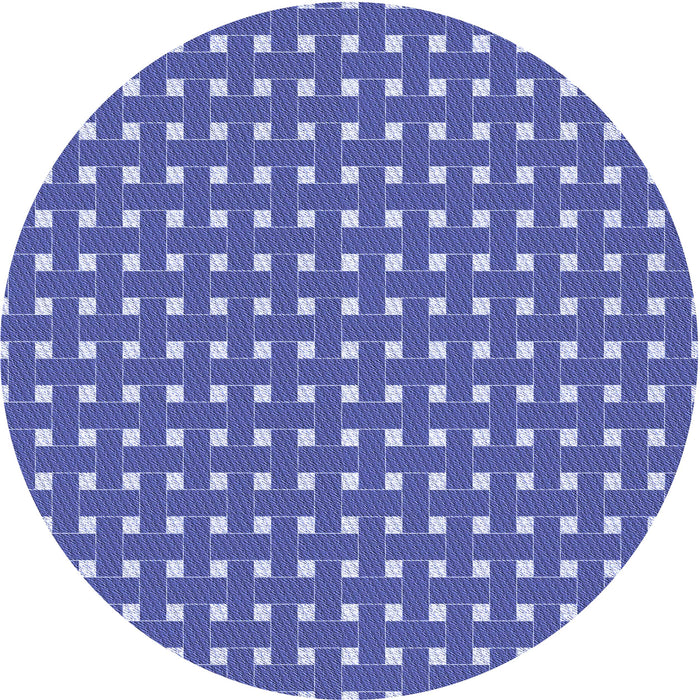 Square Patterned Sky Blue Rug, pat615blu