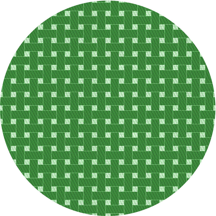 Square Patterned Green Rug, pat615grn