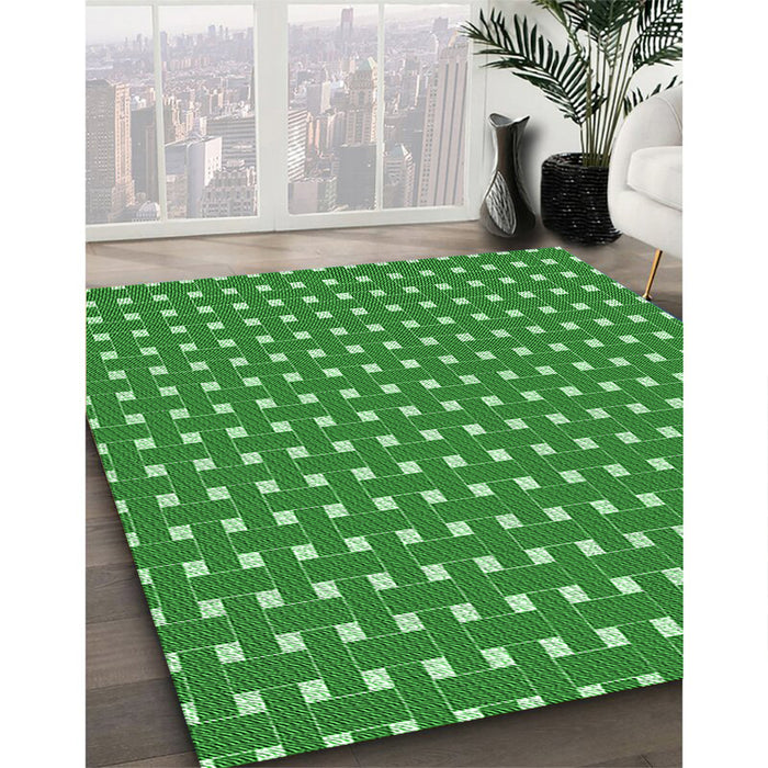 Patterned Green Rug in Family Room, pat615grn