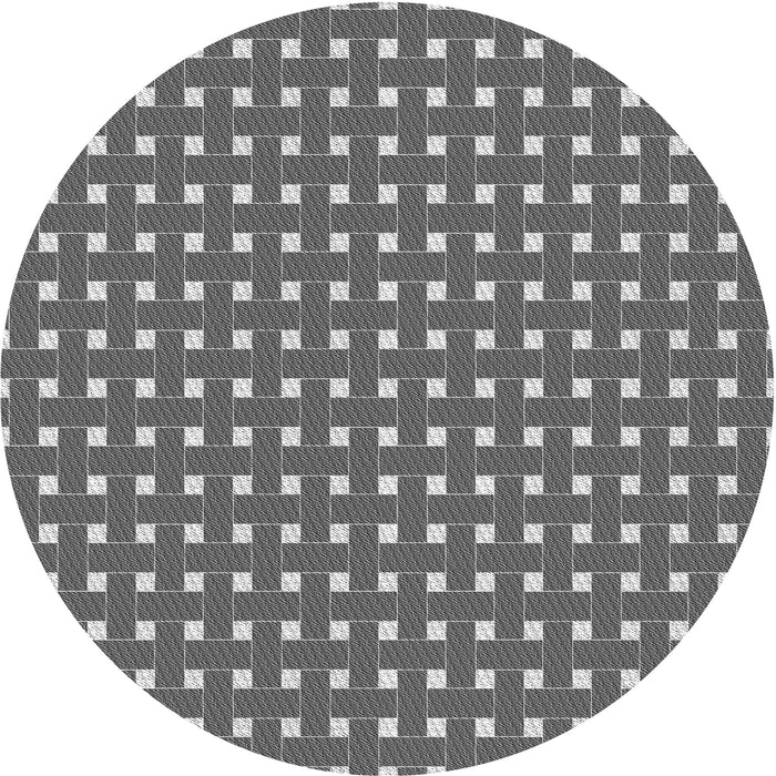 Square Patterned Dark Gray Rug, pat615gry