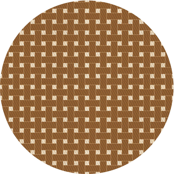 Square Patterned Orange Rug, pat615org