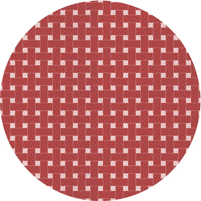 Square Patterned Red Rug, pat615rd