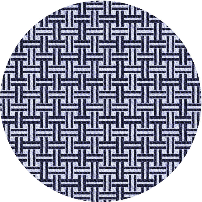 Square Patterned Night Blue Rug, pat616blu
