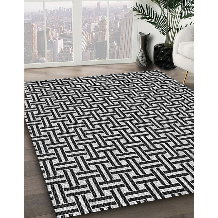 Machine Washable Transitional Platinum Silver Gray Rug in a Family Room, wshpat616gry