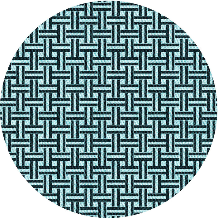 Square Patterned Blue Rug, pat616lblu