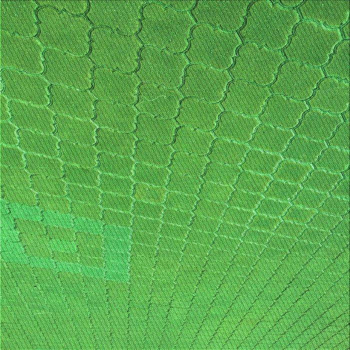 Round Patterned Neon Green Rug, pat617grn