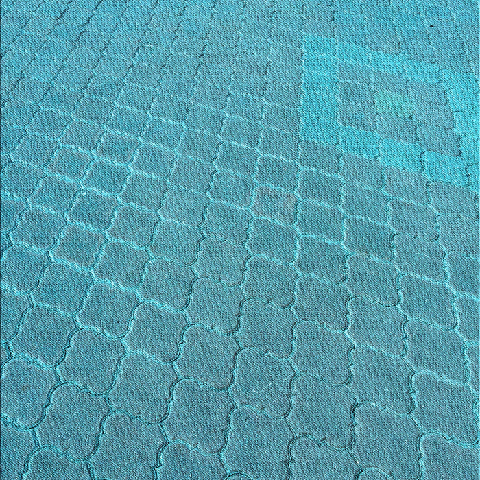 Machine Washable Transitional Bright Turquoise Blue Rug, wshpat617lblu