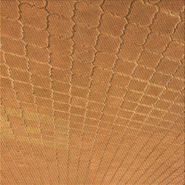 Round Patterned Dark Orange Rug, pat617org