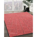 Patterned Red Rug in Family Room, pat617rd