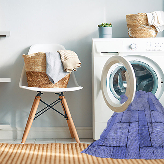 Machine Washable Transitional Sky Blue Rug in a Washing Machine, wshpat618blu