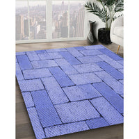 Patterned Sky Blue Rug, pat618blu