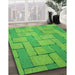 Patterned Emerald Green Rug in Family Room, pat618grn