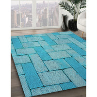 Patterned Blue Ivy Blue Rug, pat618lblu