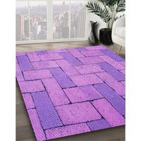 Patterned Violet Purple Rug, pat618pur